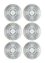 Hermia DNR0079 Set de Platos de Postre Multicolor de Porcelana (6 Piezas) Fabricados con 100% Porcelana
